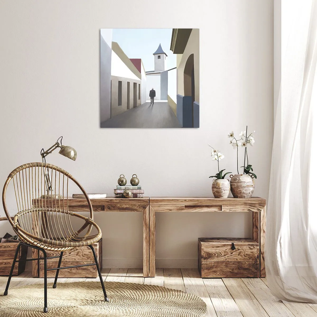 Bild auf Leinwand - Leinwandbild - Sonniger Spaziergang - 40x40 cm