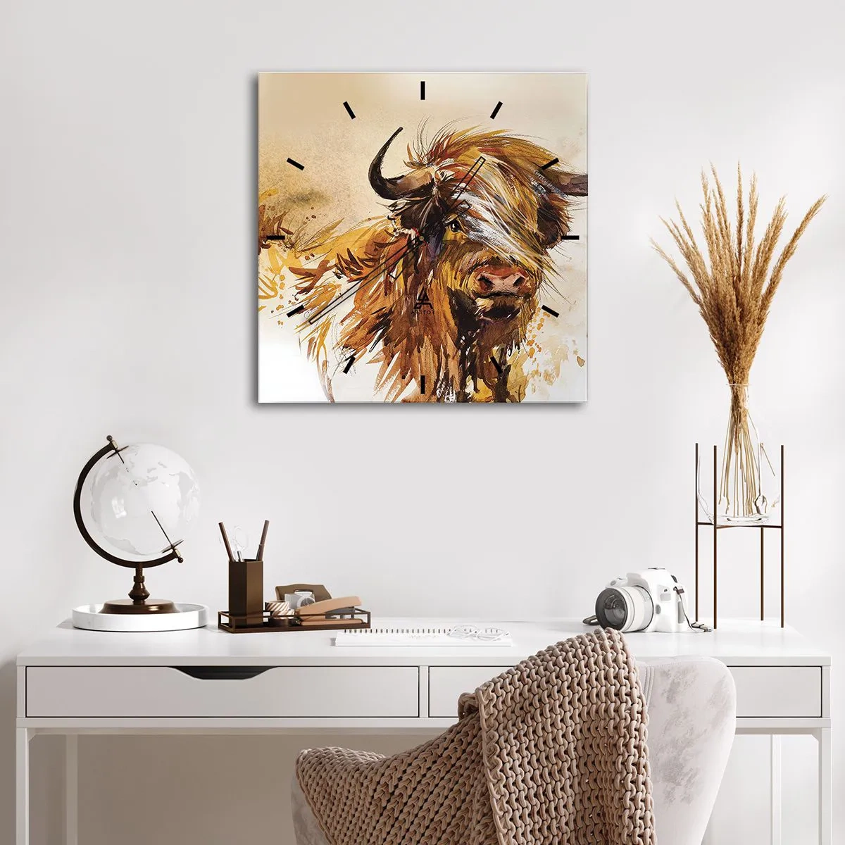 Wanduhr - Glasuhr - Stolz des Jägers - 40x40 cm