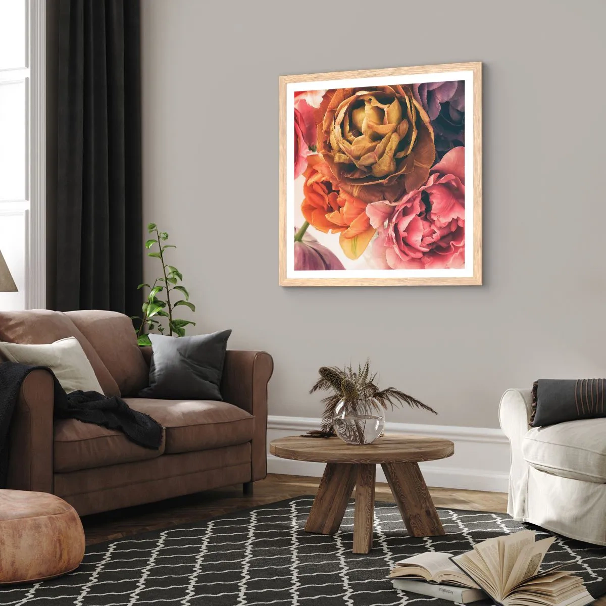 Poster in einem Rahmen aus heller Eiche - Eine Feier des Lebens - 40x40 cm