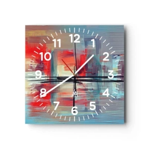 Wanduhr - Glasuhr - Landschaft in einer unbekannten Dimension - 30x30 cm