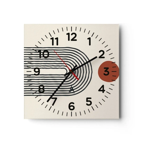 Wanduhr - Glasuhr - Magnetismus von Formen und Farben - 40x40 cm