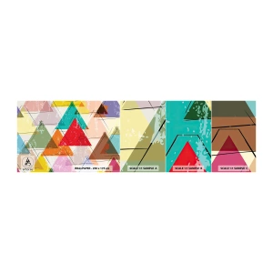 Fototapetenmuster Standard Eco - Drei mal drei - Abstraktion, Stück, Dreiecke - 100x30 cm