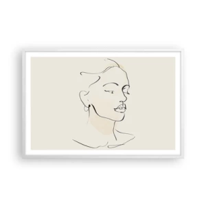 Poster in einem weißen Rahmen - Eine bestimmte Linie - 91x61 cm