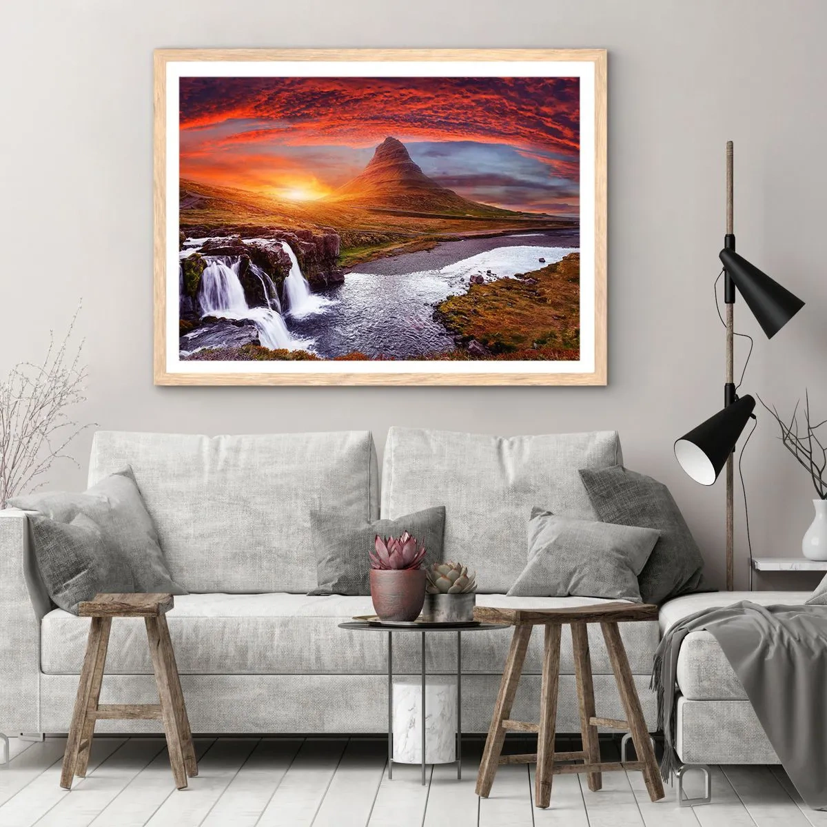 Poster in einem Rahmen aus heller Eiche - Ein Blick auf Mittelerde - 91x61 cm