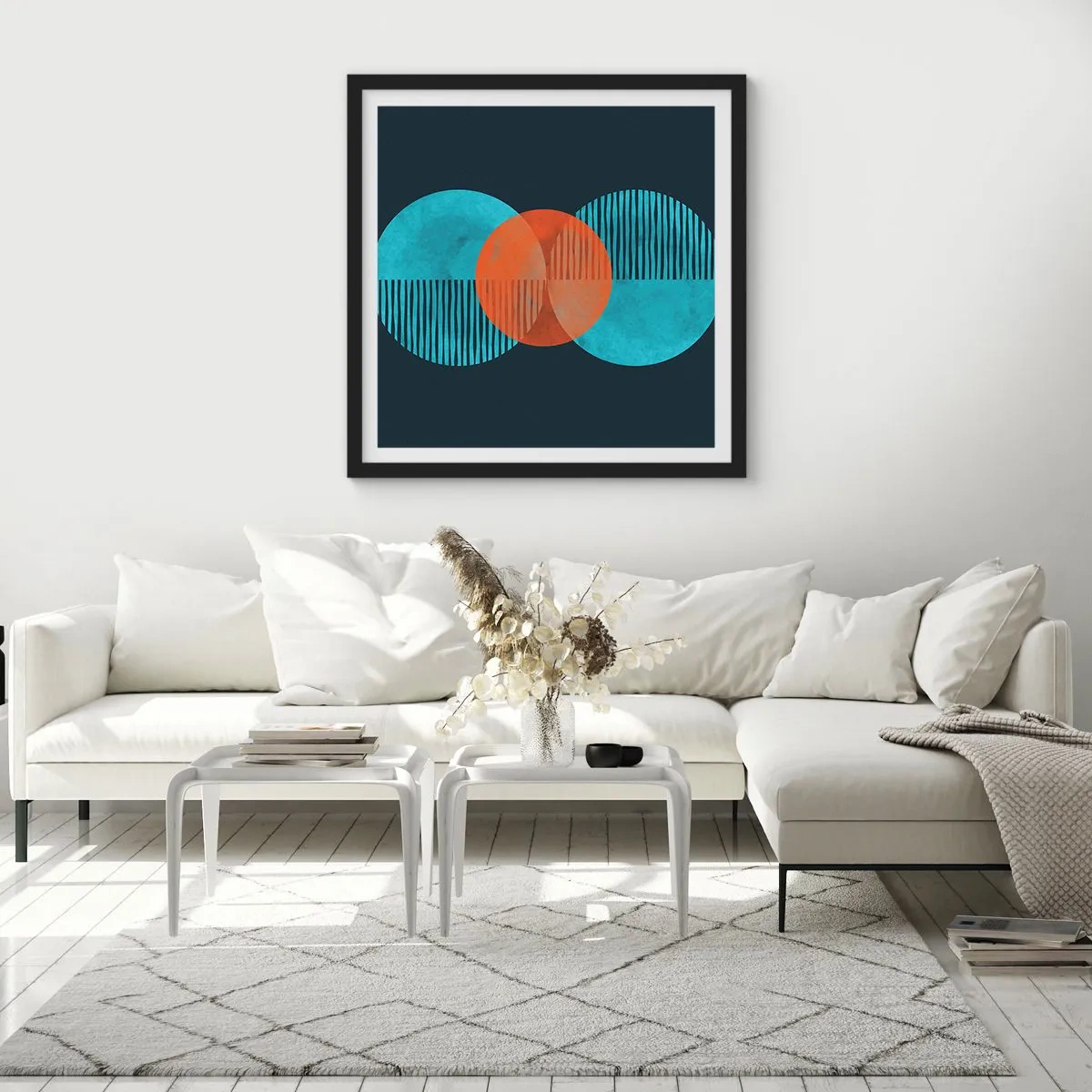 Poster in einem schwarzem Rahmen - Symmetrische Komposition - 50x50 cm