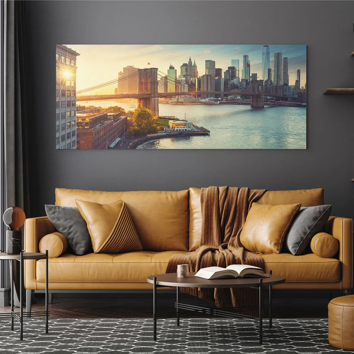 Glasbild - Bild auf glas - Morgendämmerung der Großstadt - 100x40 cm
