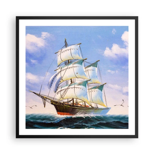 Poster in einem schwarzem Rahmen - Mit Stolz mit dem Wind - 60x60 cm