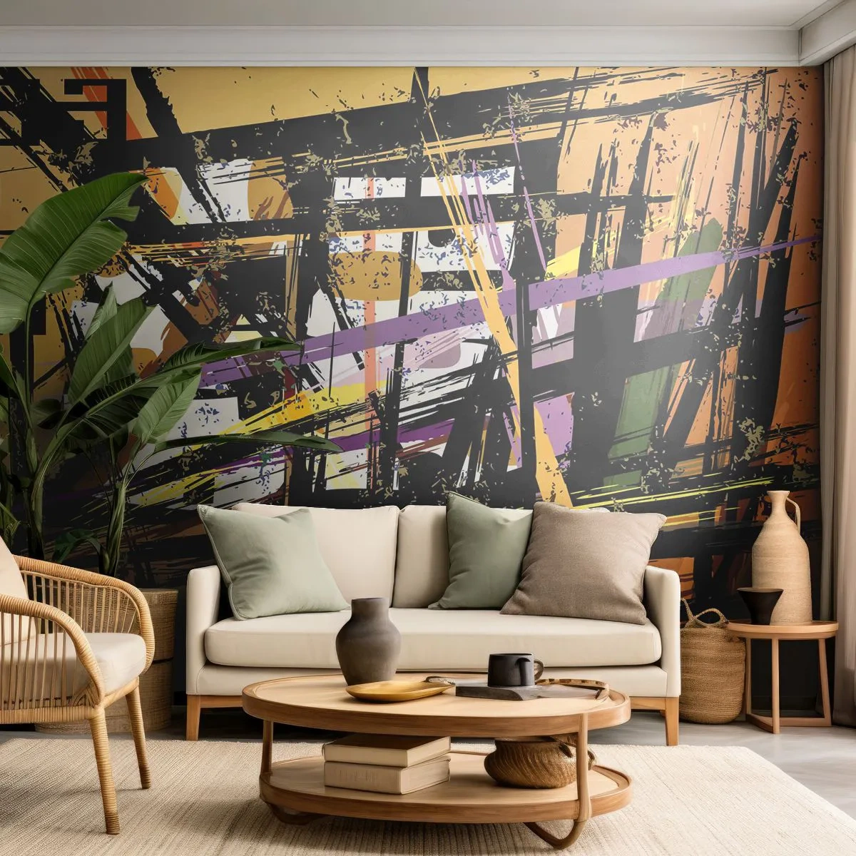 Selbstklebende Fototapete Deluxe Sticker - Ein scharfer Schnitt - Abstraktion, Stück, Modernes Muster - 200x140 cm