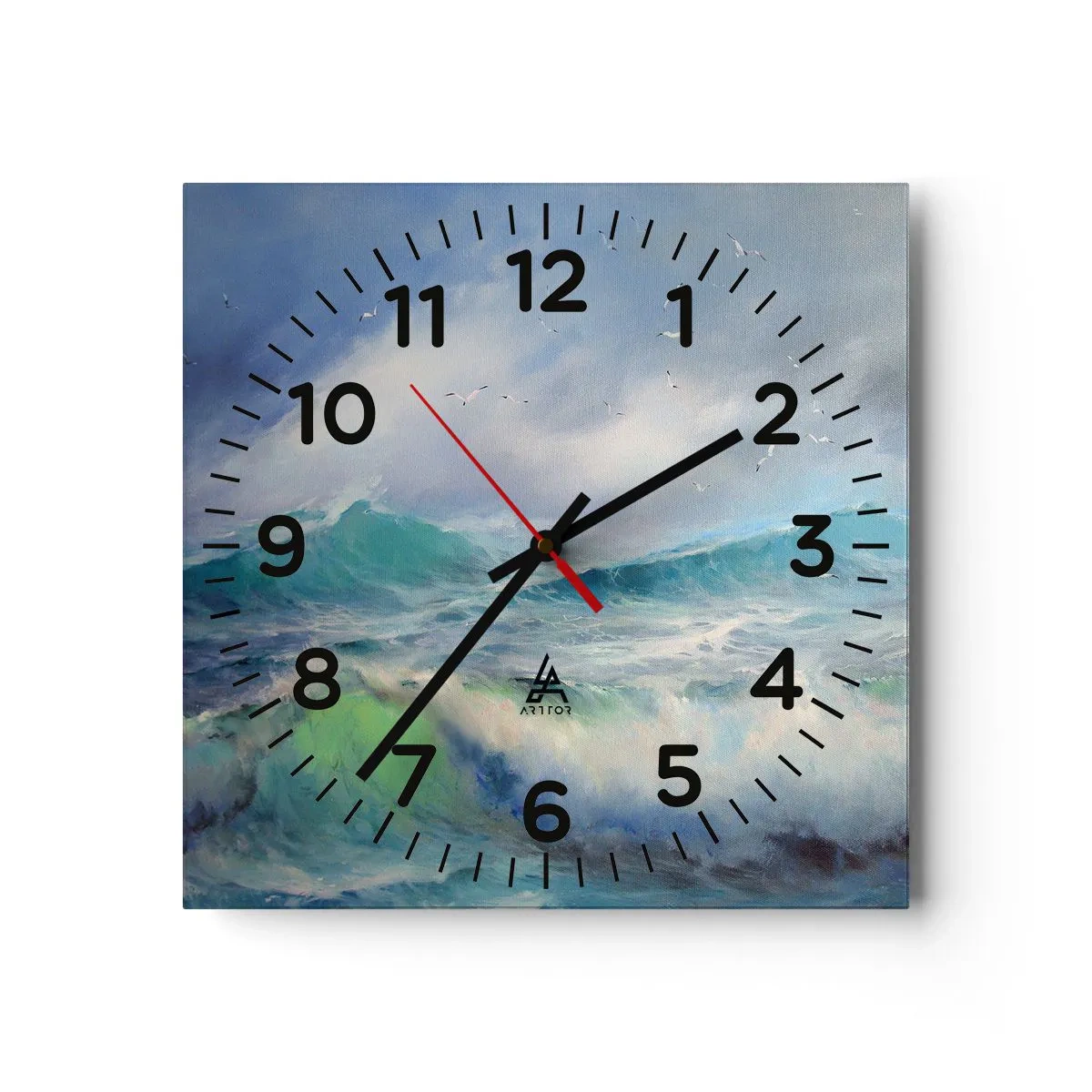 Wanduhr - Glasuhr - Der wind heulte mit Triumph - 40x40 cm