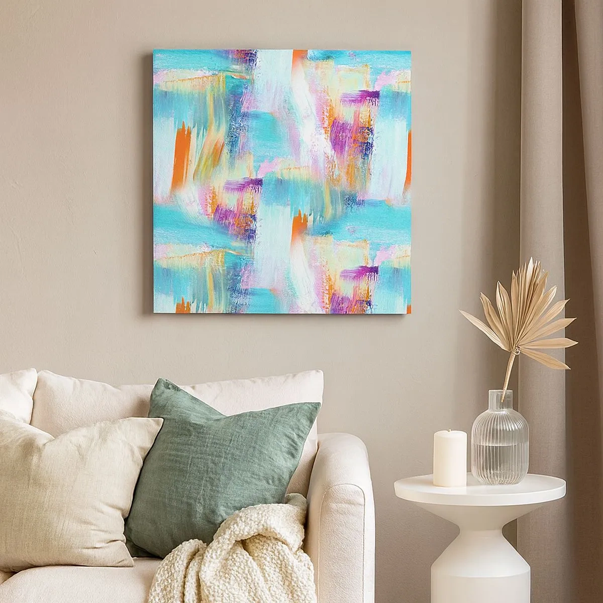 Bild auf Leinwand - Leinwandbild - Fröhlicher Labyrinth-Liner - 30x30 cm