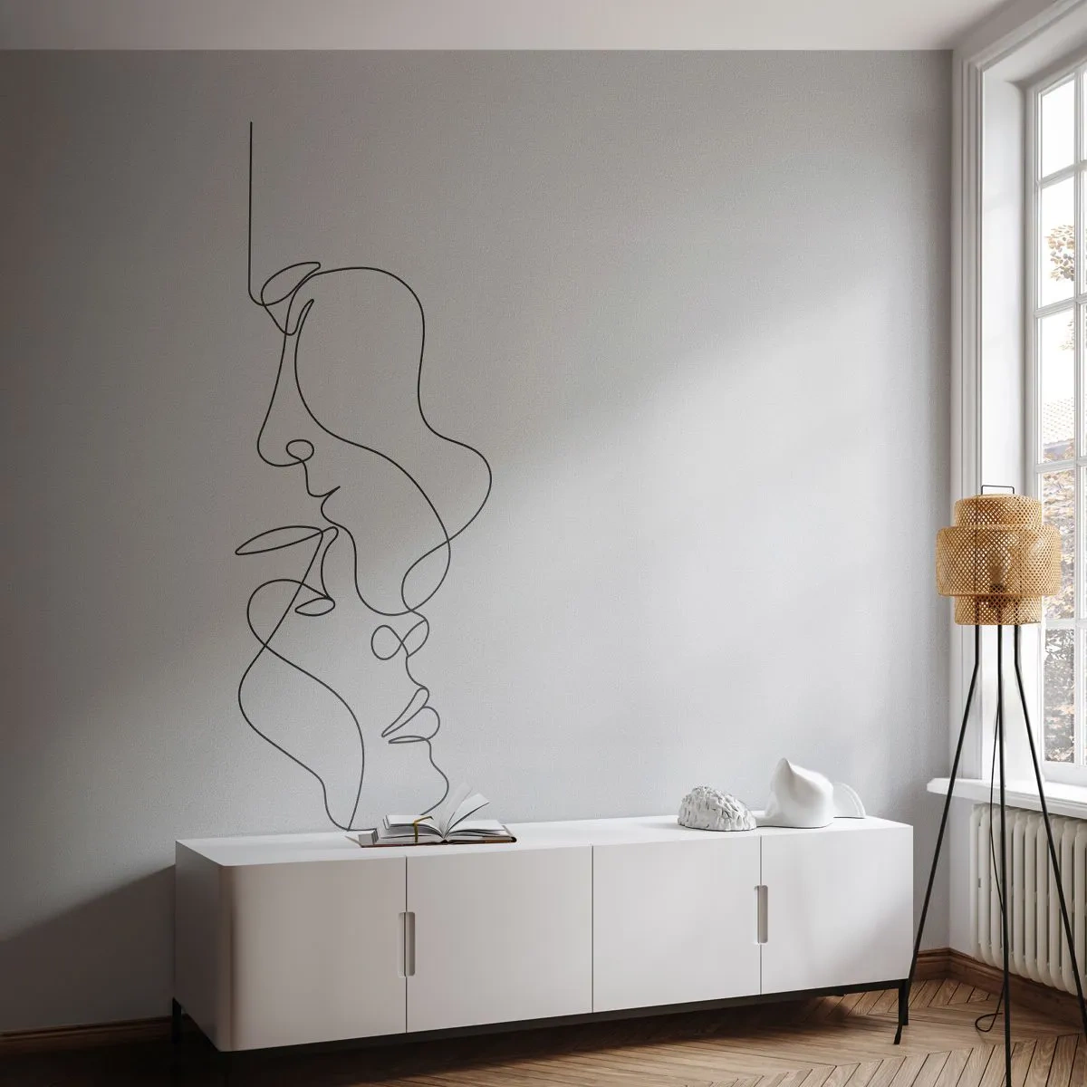 Fototapete Premium Sand - Die Hitze bitterer Begierden - Grafik, Verliebtes Pärchen, Kuss - 200x140 cm