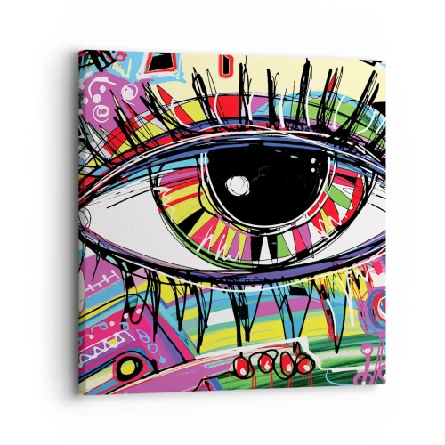 Bild auf Leinwand - Leinwandbild - Buntes Auge - bunte Seele - 30x30 cm