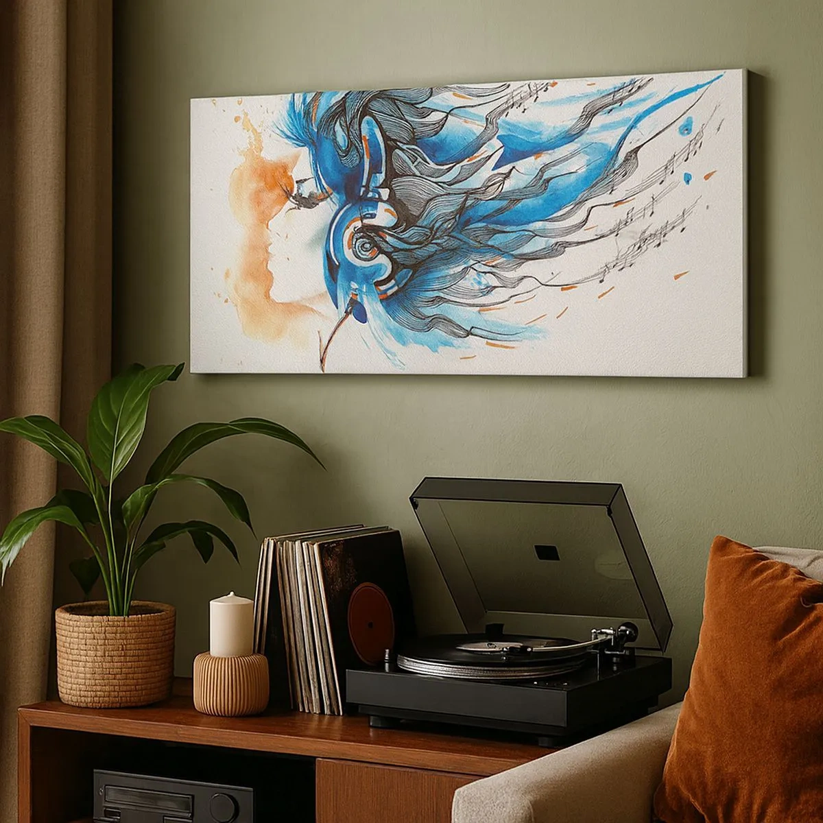 Bild auf Leinwand - Leinwandbild - Lass die Musik spielen - 100x40 cm