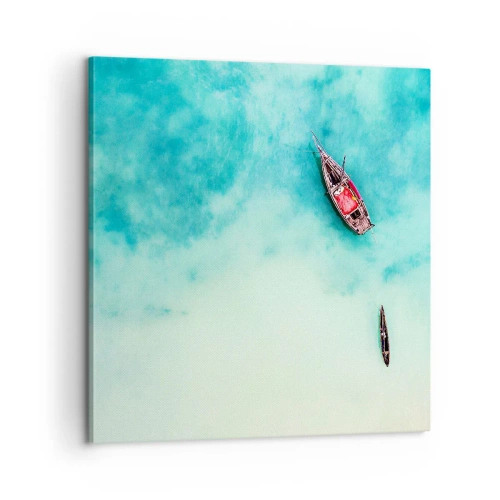 Bild auf Leinwand - Leinwandbild - Denn an den Stränden von Sansibar, wenn der Wasserüberschuss ... - 60x60 cm