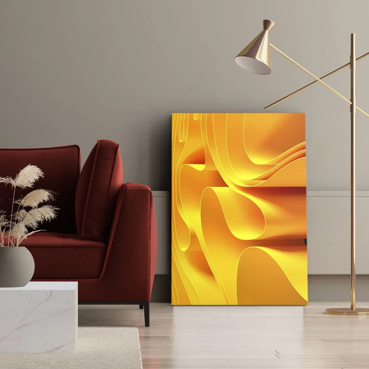 Bild auf Leinwand - Leinwandbild - Wie Sonnenwellen - 65x120 cm