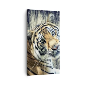 Bild auf Leinwand - Leinwandbild - Portrait in Lichtstrahlen - 55x100 cm