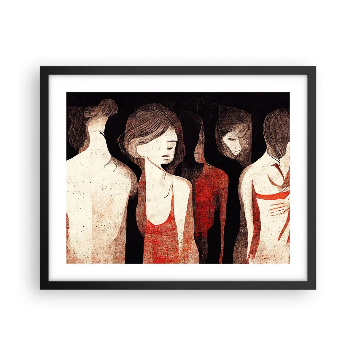 Poster in einem schwarzem Rahmen - Madonnen der Dunkelheit - 50x40 cm