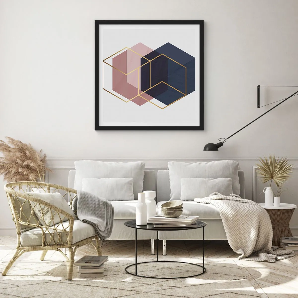 Poster in einem schwarzem Rahmen - Die Kraft der Einfachheit - 50x50 cm