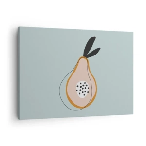 Bild auf Leinwand - Leinwandbild - Abstrakte Birne auf hellem Hintergrund - 70x50cm - Durchdringe die Natur der Dinge - Moderne Wanddekoration für Wohnzimmer und Schlafzimmer ARTTOR