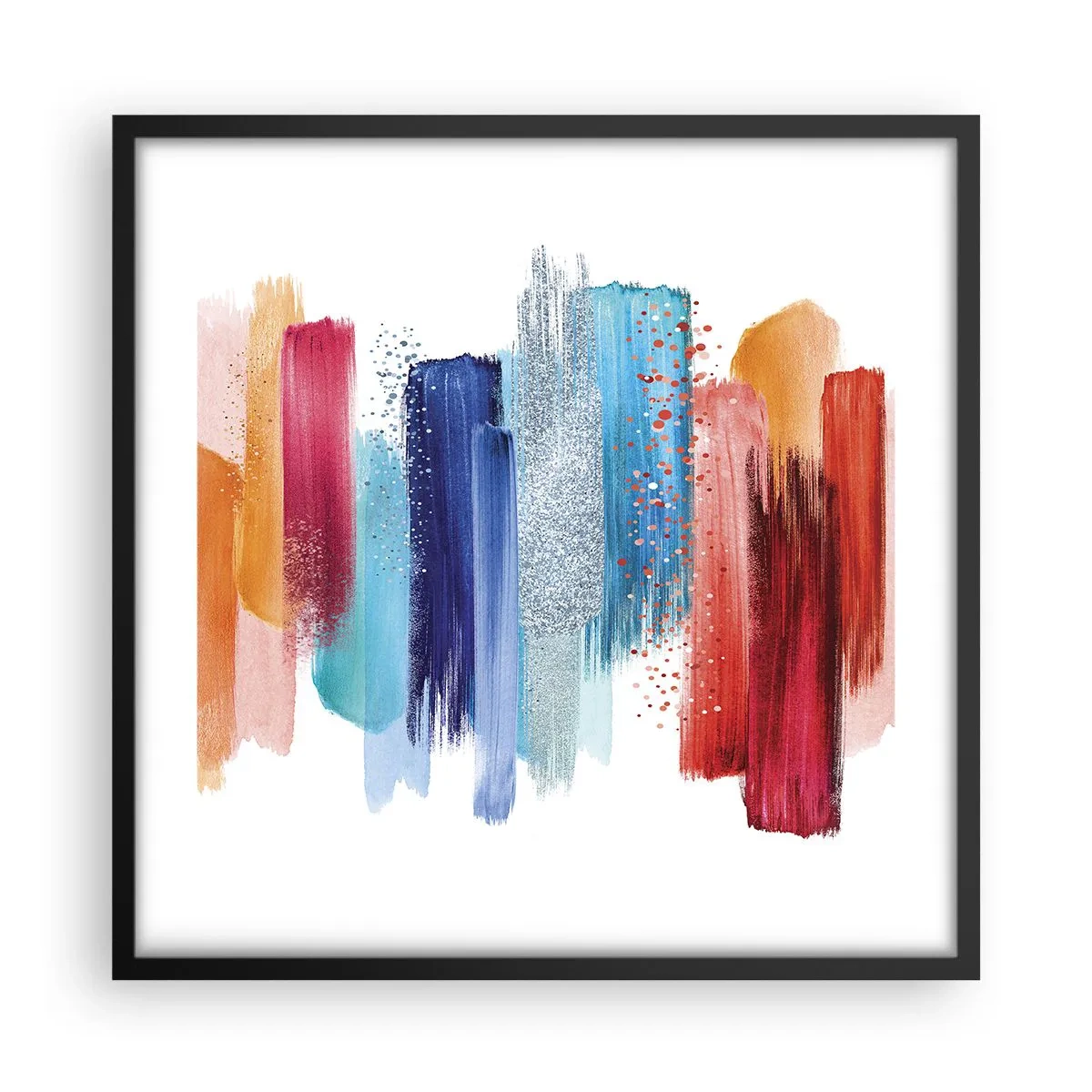 Poster in einem schwarzem Rahmen - Auf und ab - 50x50 cm