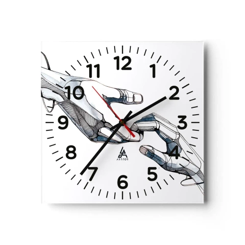 Wanduhr - Glasuhr - Eine gute Geste - 40x40 cm