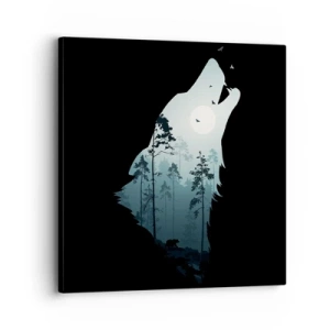 Bild auf Leinwand - Leinwandbild - Die Stimme der Waldnacht - 30x30 cm