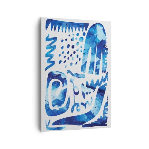 Bild auf Leinwand - Leinwandbild - Abstraktes Muster in Blautönen - 70x100cm - Zurück zu den Wurzeln - Moderne Wanddekoration für Wohnzimmer und Schlafzimmer ARTTOR