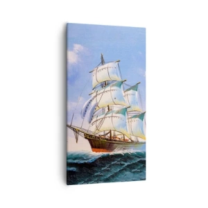 Bild auf Leinwand - Leinwandbild - Mit Stolz mit dem Wind - 55x100 cm