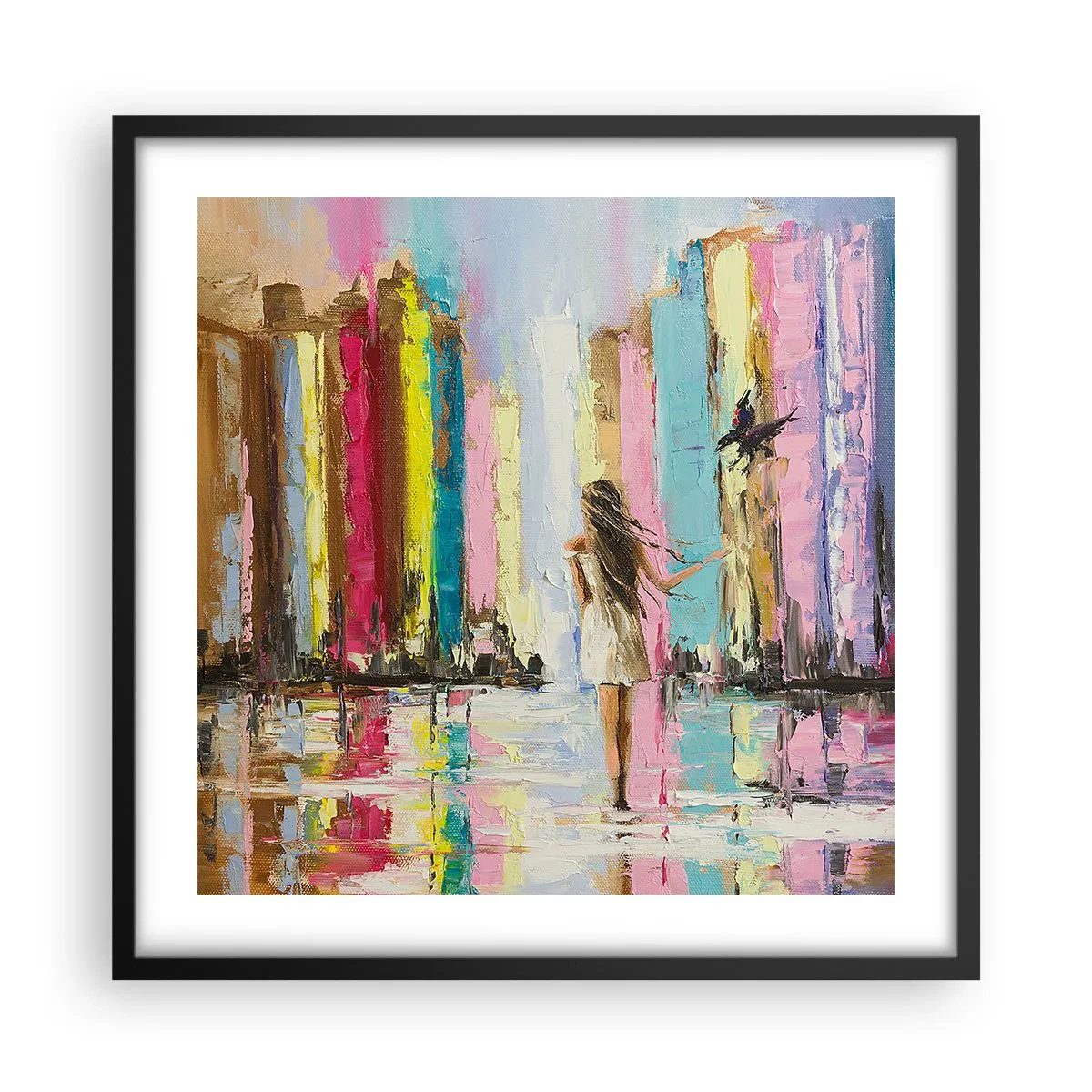 Poster in einem schwarzem Rahmen - Folge mir - 50x50 cm