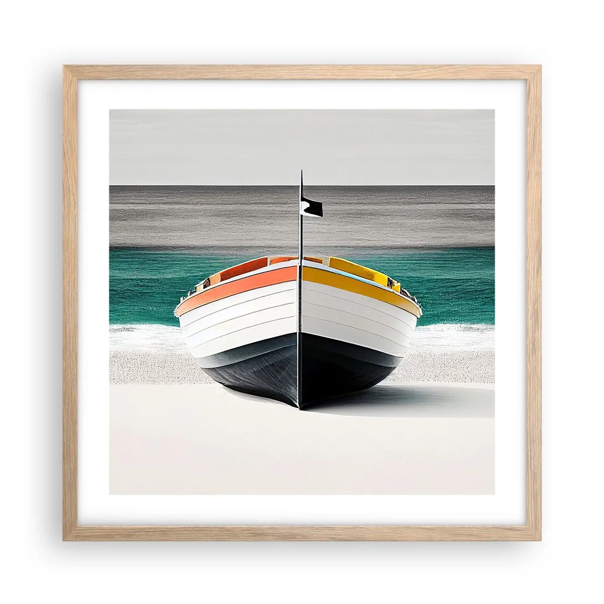 Poster in einem Rahmen aus heller Eiche - An seinem Platz - 50x50 cm