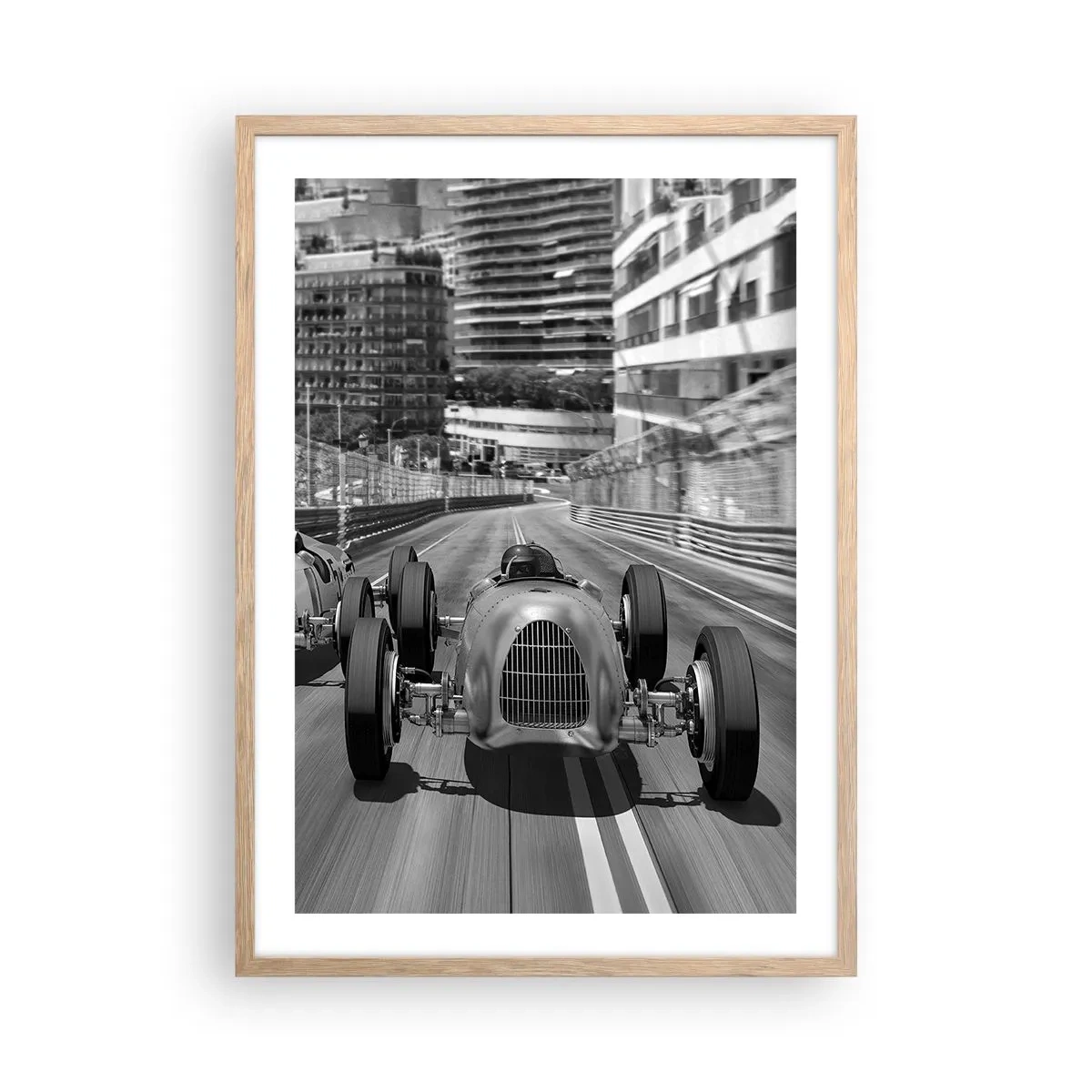 Poster in einem Rahmen aus heller Eiche - Vor langer Zeit in Monte Carlo - 50x70 cm