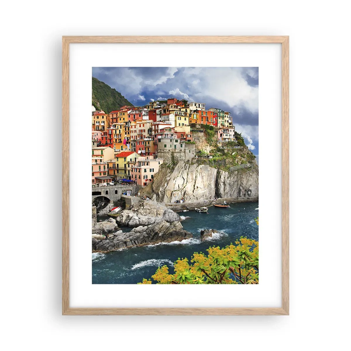 Poster in einem Rahmen aus heller Eiche - Eine Gruppe umarmt die Felsen - 40x50 cm