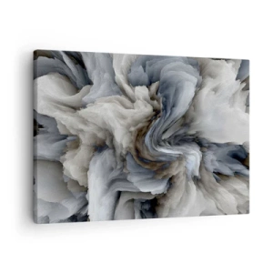 Bild auf Leinwand - Leinwandbild - Abstrakter Wirbel in Grau- und Blautönen - 70x50cm - Stein und Blume - Moderne Wanddekoration für Wohnzimmer und Schlafzimmer ARTTOR