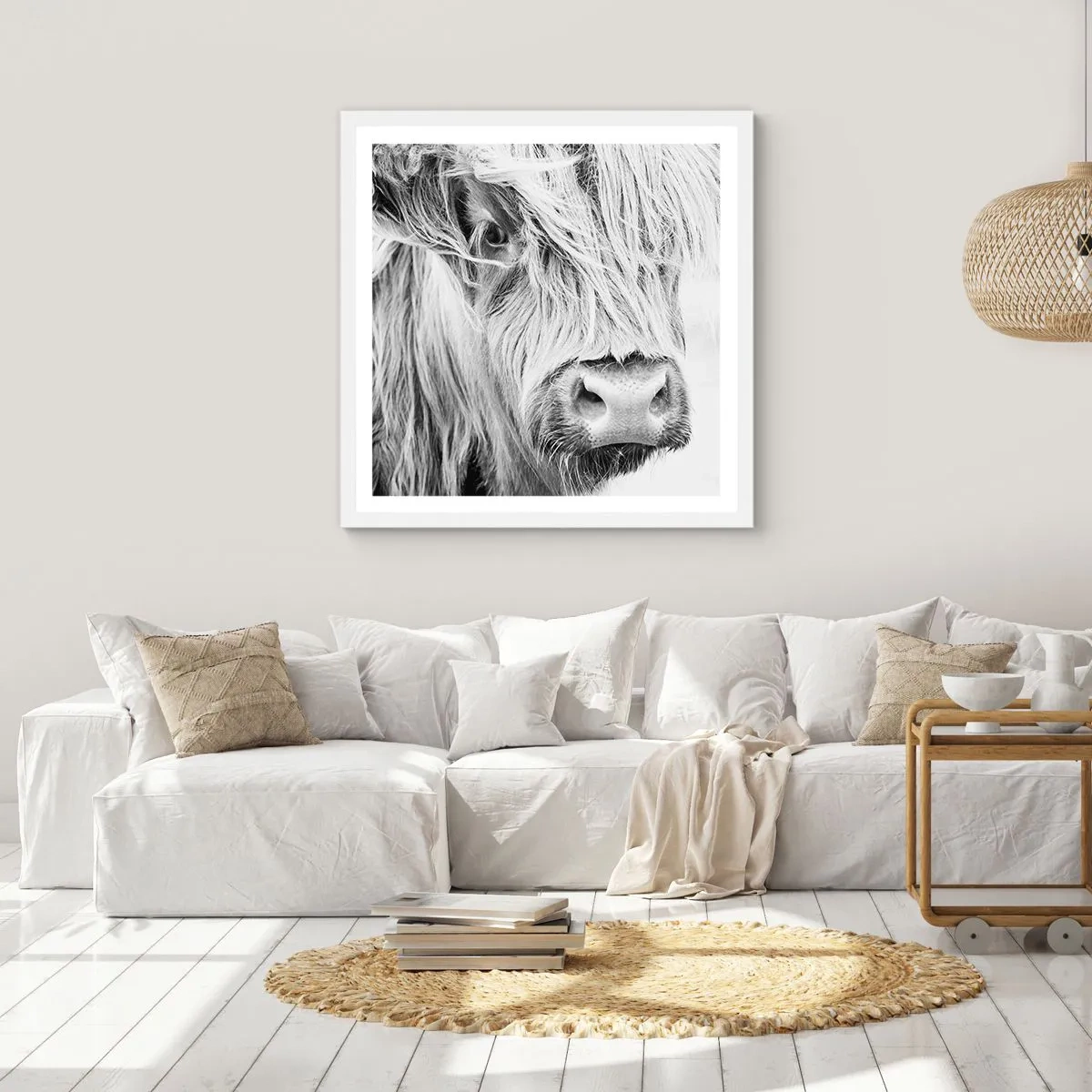 Poster in einem weißen Rahmen - Schottische Wildheit - 40x40 cm