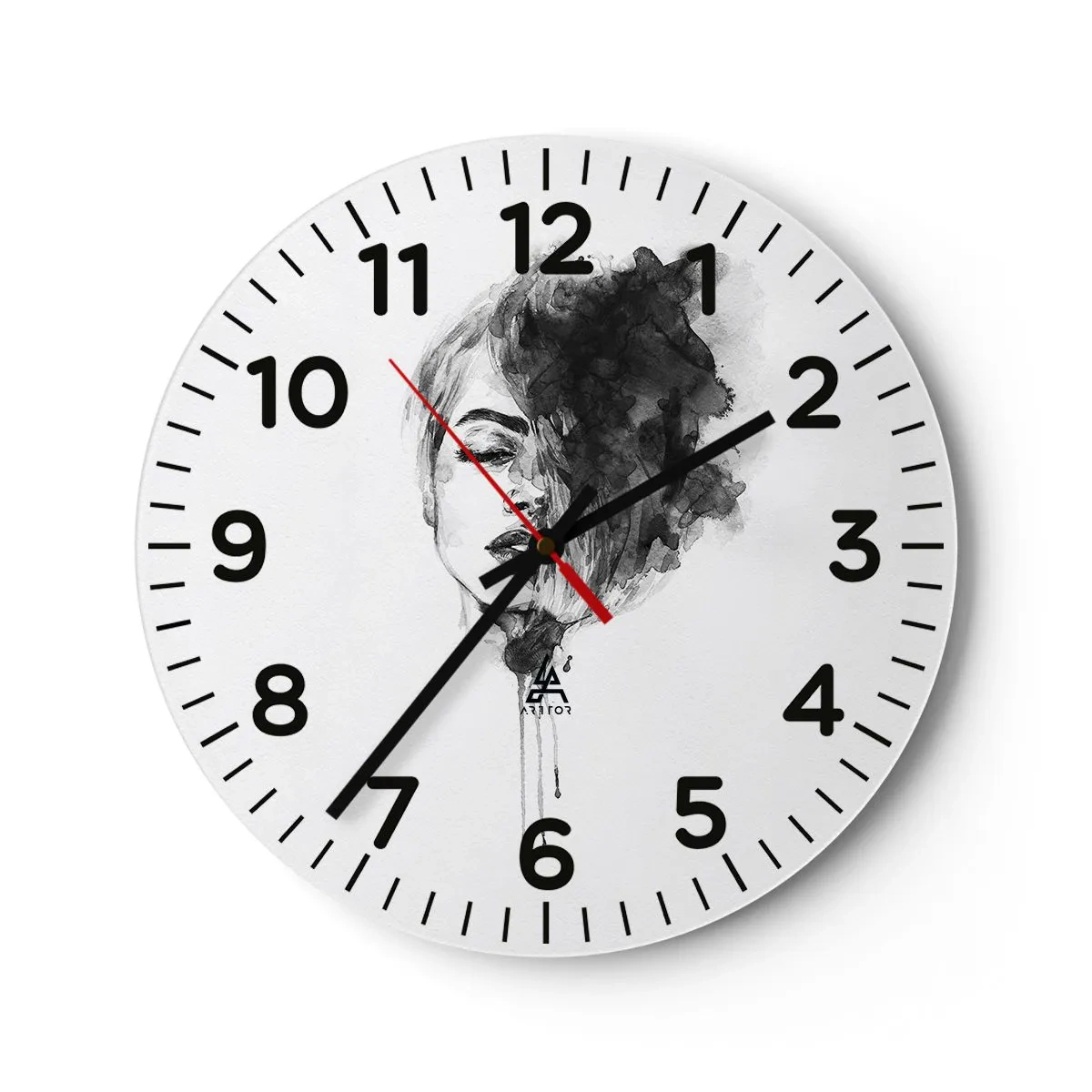 Wanduhr - Glasuhr - Wovon träumt das Mädchen - 40x40 cm