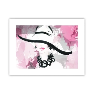 Poster - Bildnis einer Dame in Schwarz und Pink - 40x30 cm
