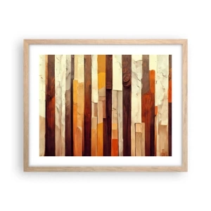 Poster in einem Rahmen aus heller Eiche - Hymne der Waldbäume - 50x40 cm