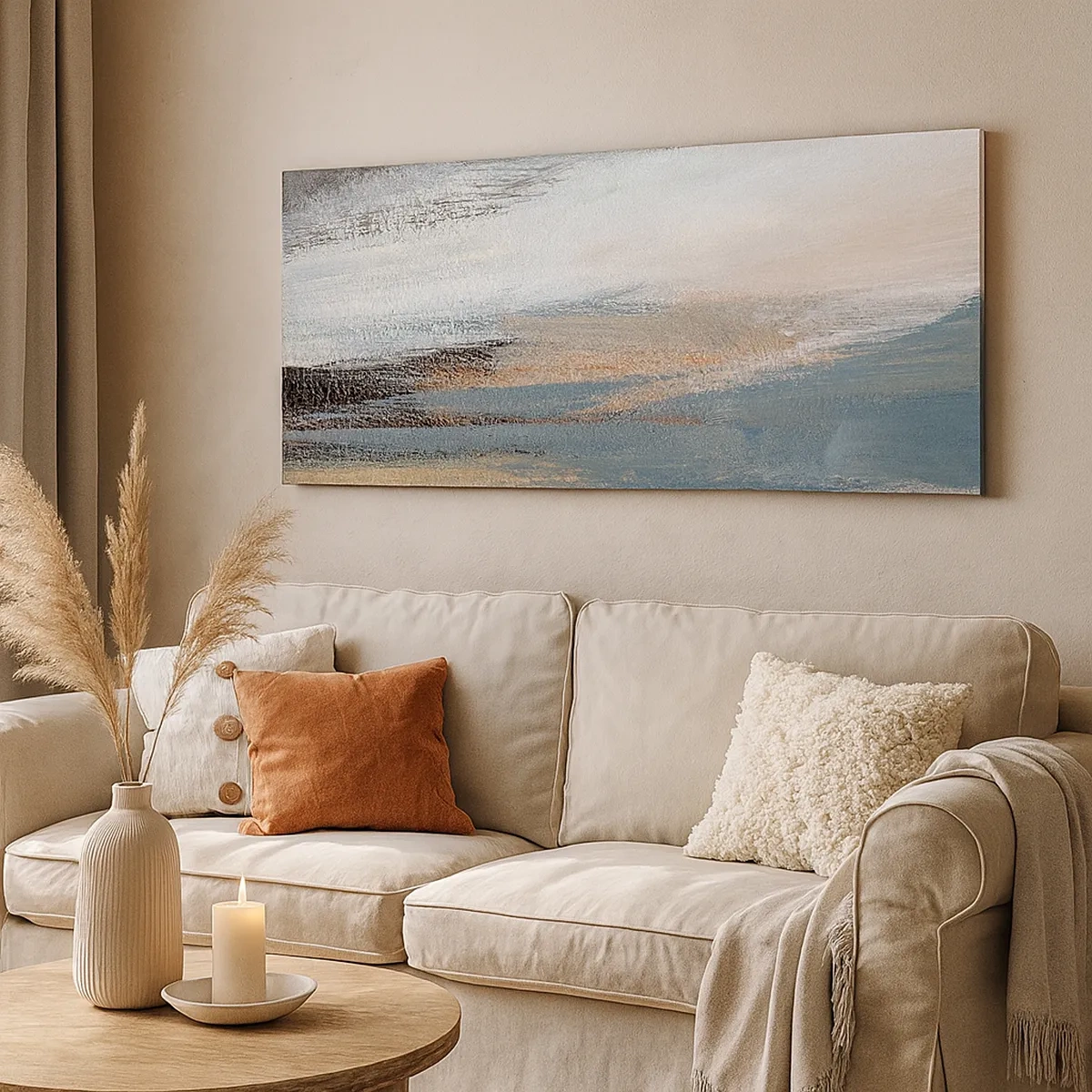 Bild auf Leinwand - Leinwandbild - Abstraktion: nördliche Landschaft - 30x30 cm