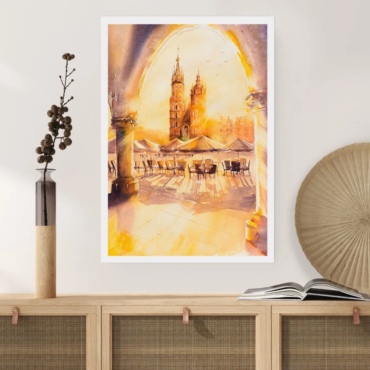 Poster - Östlich über dem Krakauer Marktplatz - 30x40 cm