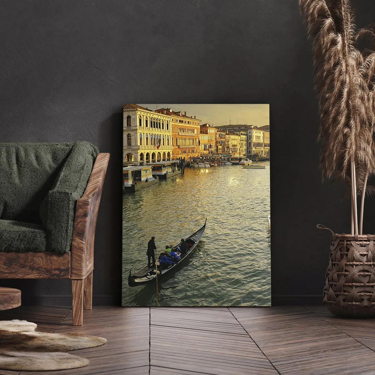 Bild auf Leinwand - Leinwandbild - Auf der Sonnenseite der Straße - 65x120 cm