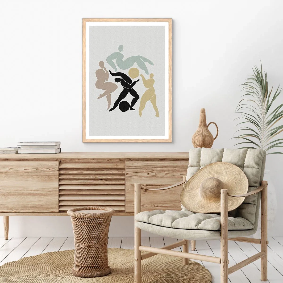 Poster in einem Rahmen aus heller Eiche - Bewegung für Gesundheit und Schönheit - 40x50 cm