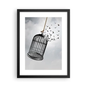 Poster in einem schwarzem Rahmen - Glaube ... Hoffnung ... Freiheit! - 30x40 cm