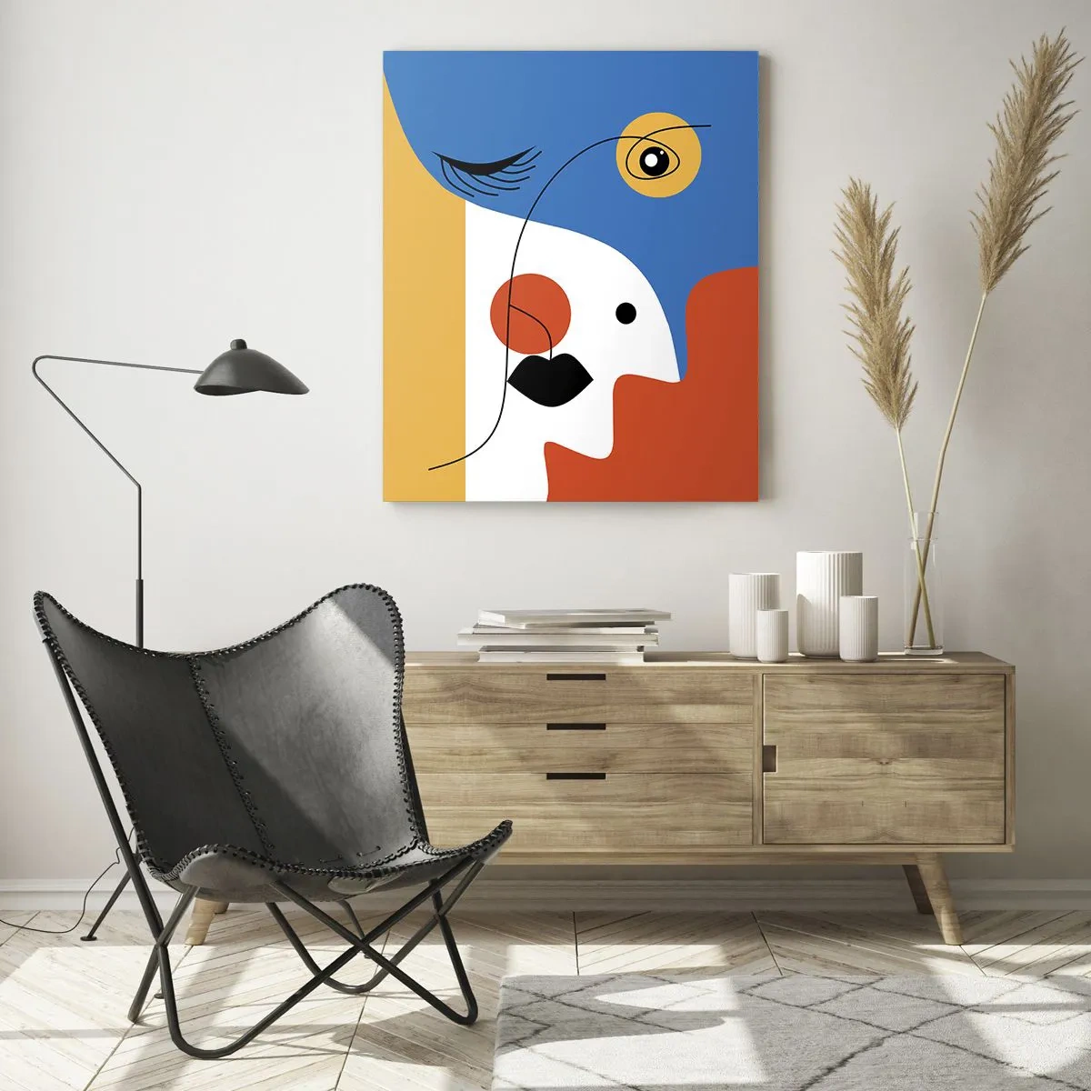 Glasbild - Bild auf glas - Dekonstruiertes Porträt - 70x100 cm