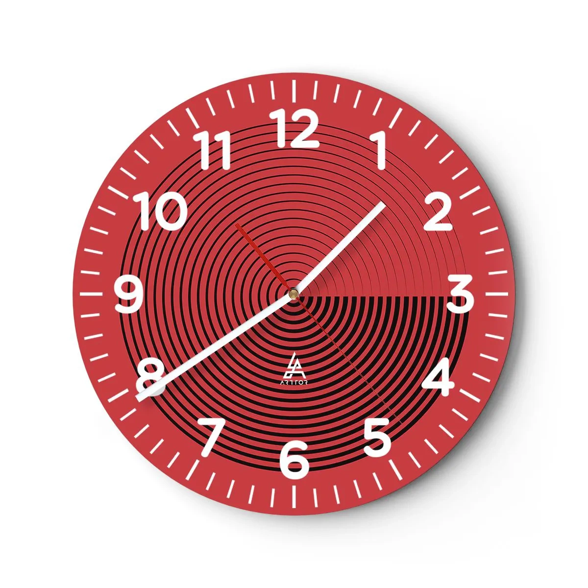 Wanduhr - Glasuhr - Kreisbewegung - 40x40 cm