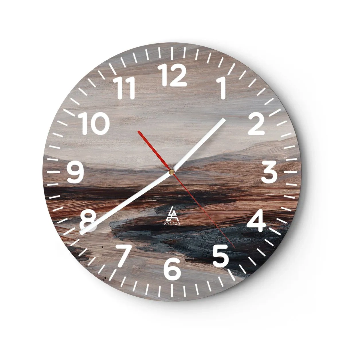 Wanduhr - Glasuhr - Ruhiges Tal - 40x40 cm