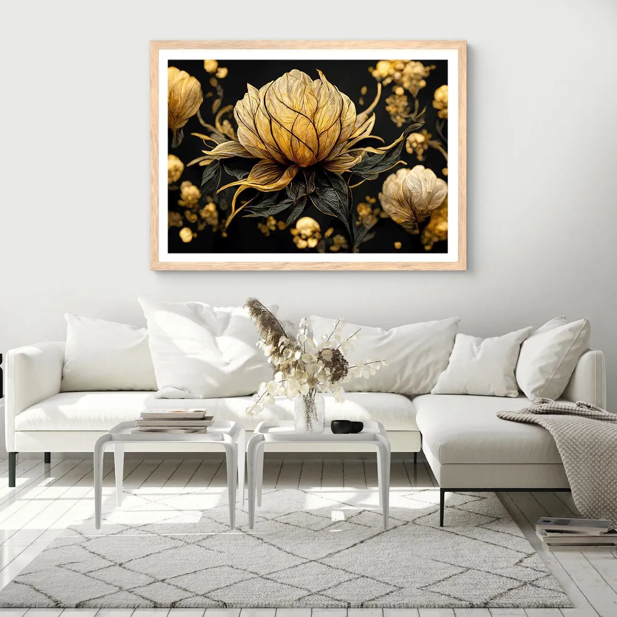 Poster in einem Rahmen aus heller Eiche - Subtile Zerbrechlichkeit - 50x40 cm