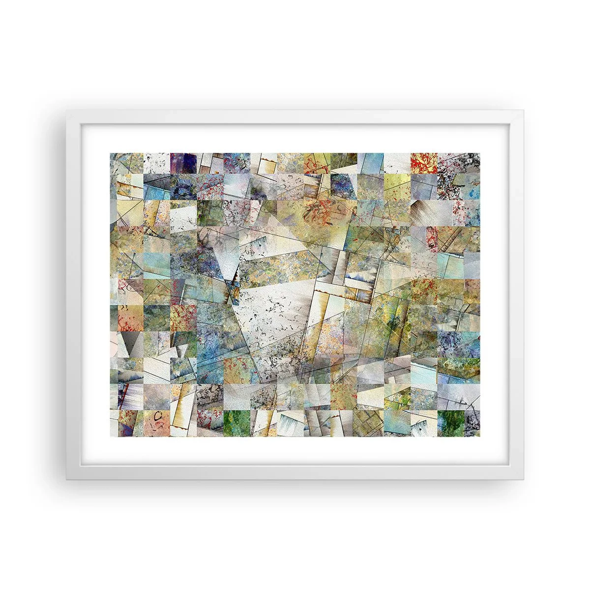 Poster in einem weißen Rahmen - Geometrische Mischung - 50x40 cm