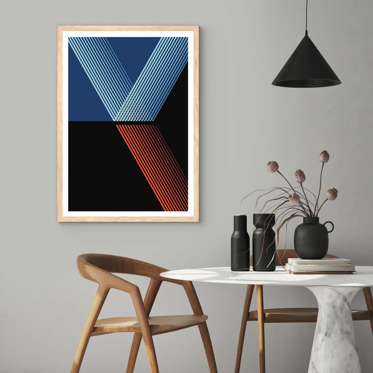 Poster in einem Rahmen aus heller Eiche - Eine einfache Geschichte - 61x91 cm