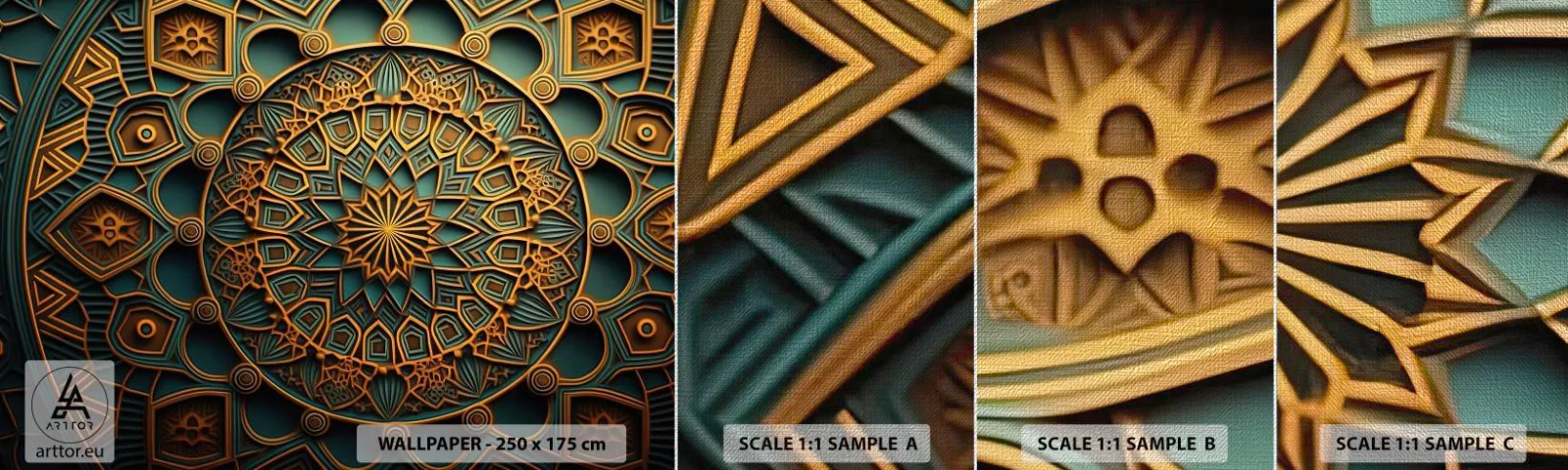 Fototapeten Muster Premium Canvas - In arabischer Atmosphäre - Mosaik, Arabisch, Dekorationen - 100x30 cm