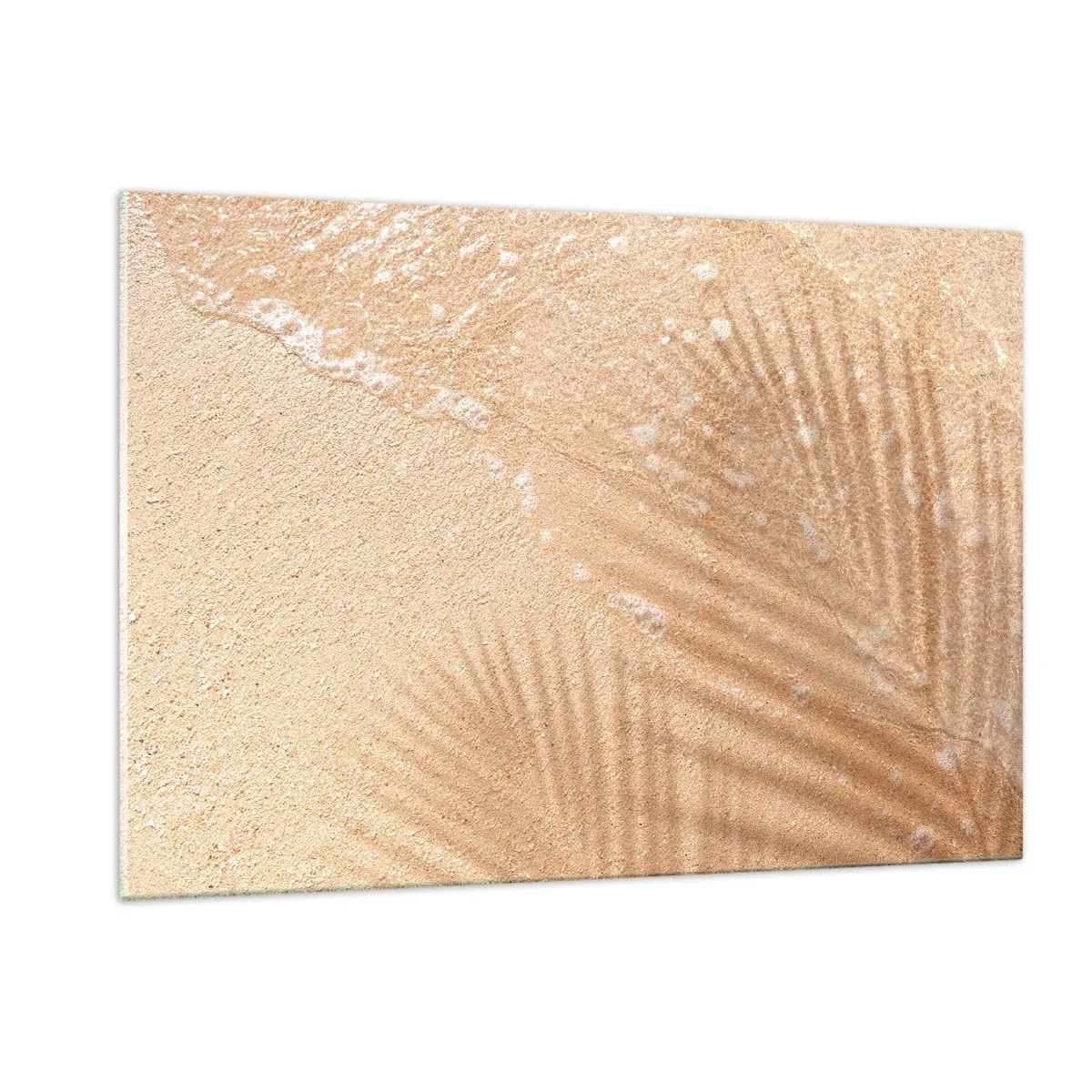 Glasbild - Bild auf glas - Strand und Schatten im Sand - 120x80cm - Der Schatten eines heißen Sommers - Moderne Wanddekoration für Wohnzimmer und Schlafzimmer ARTTOR